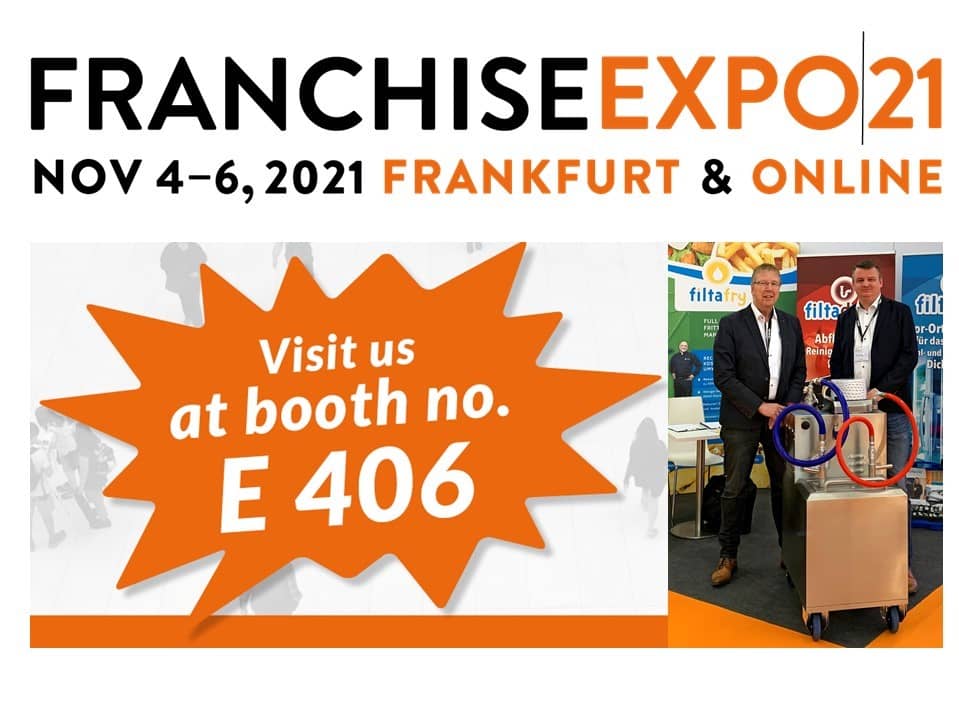 Get to know Filta personally now! We invite you to Franchiseexpo in Frankfurt am Main: Messe Frankfurt (Exhibition center), 4-6 November 2021, Booth E406