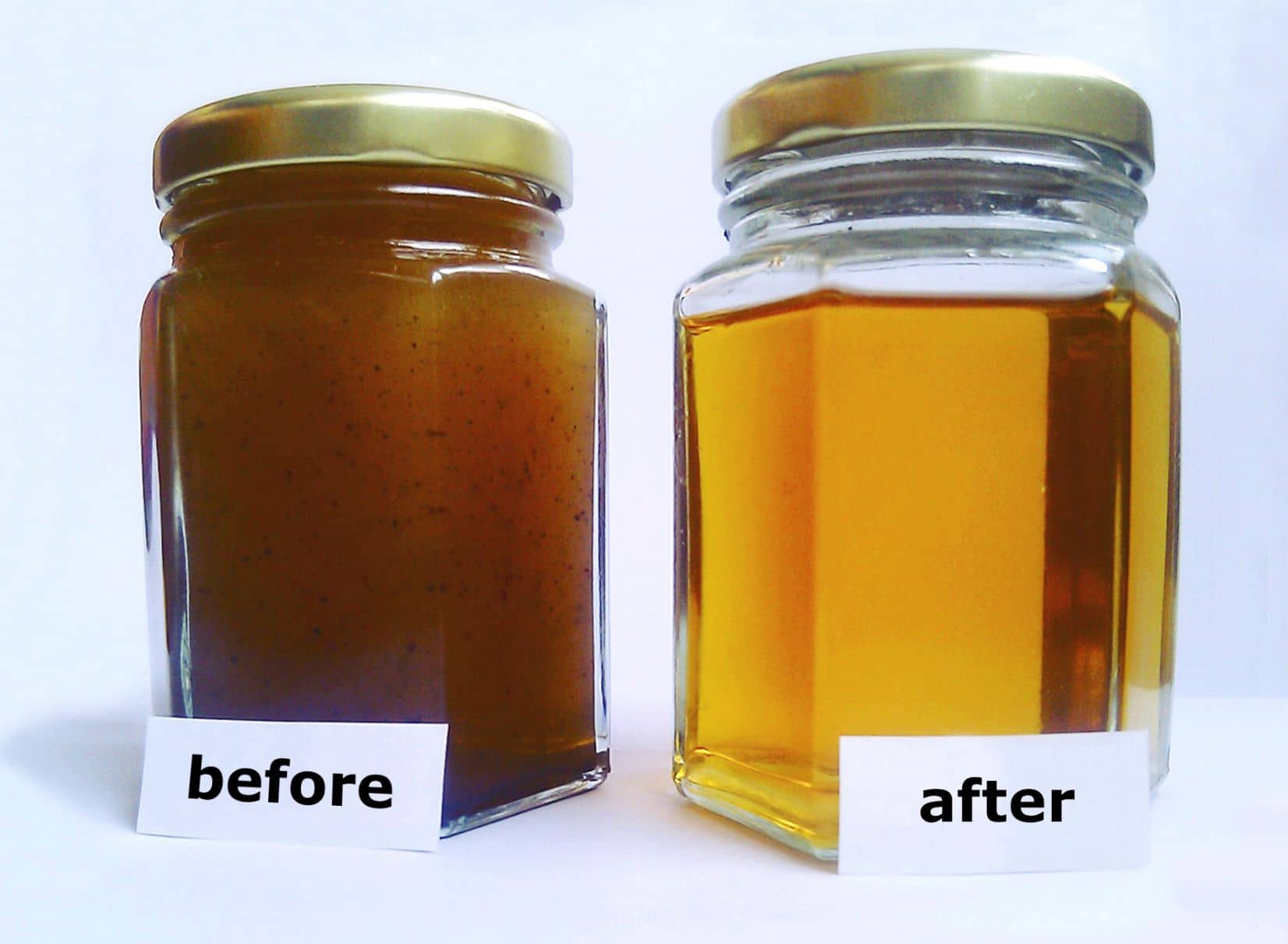 Oil before and after